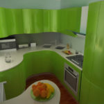зеленая маленькая кухня